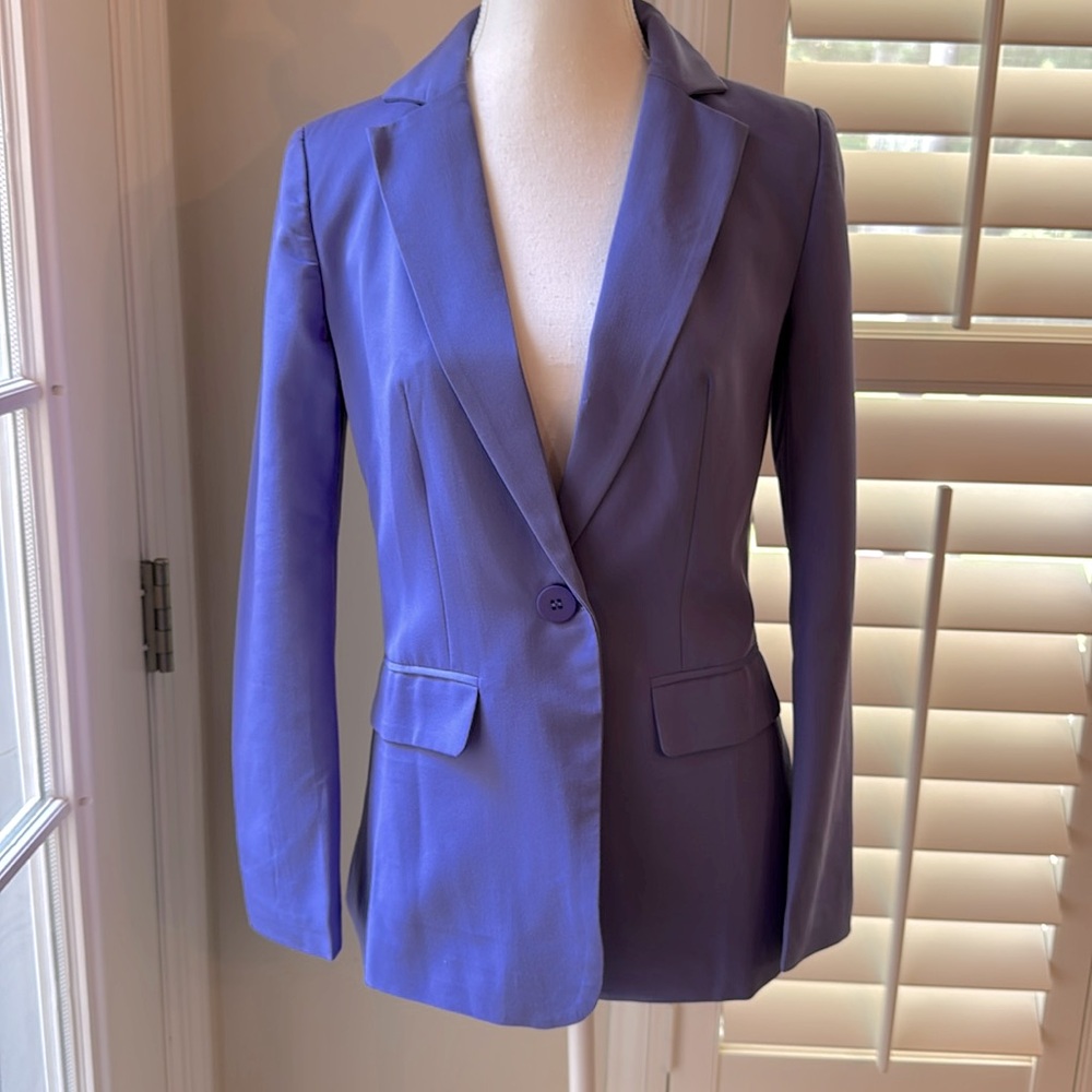 Cicy Bell Purple Blazer Structured Suit Jacket